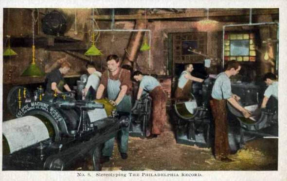 Stereotype Printing. Image Courtesy of Metropolitan Postcard Club of New York City