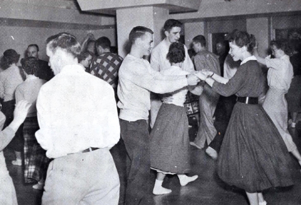 Kennedy Hall Lounge  Sock Hop 1957 Courtesy Dakota State University Archives